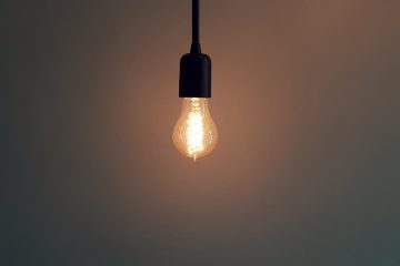 turned on pendant lamp